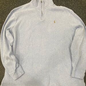 POLO Ralph Lauren Light GRAY Polo Sweatshirt, half-zip textured shirt, SZ XXL